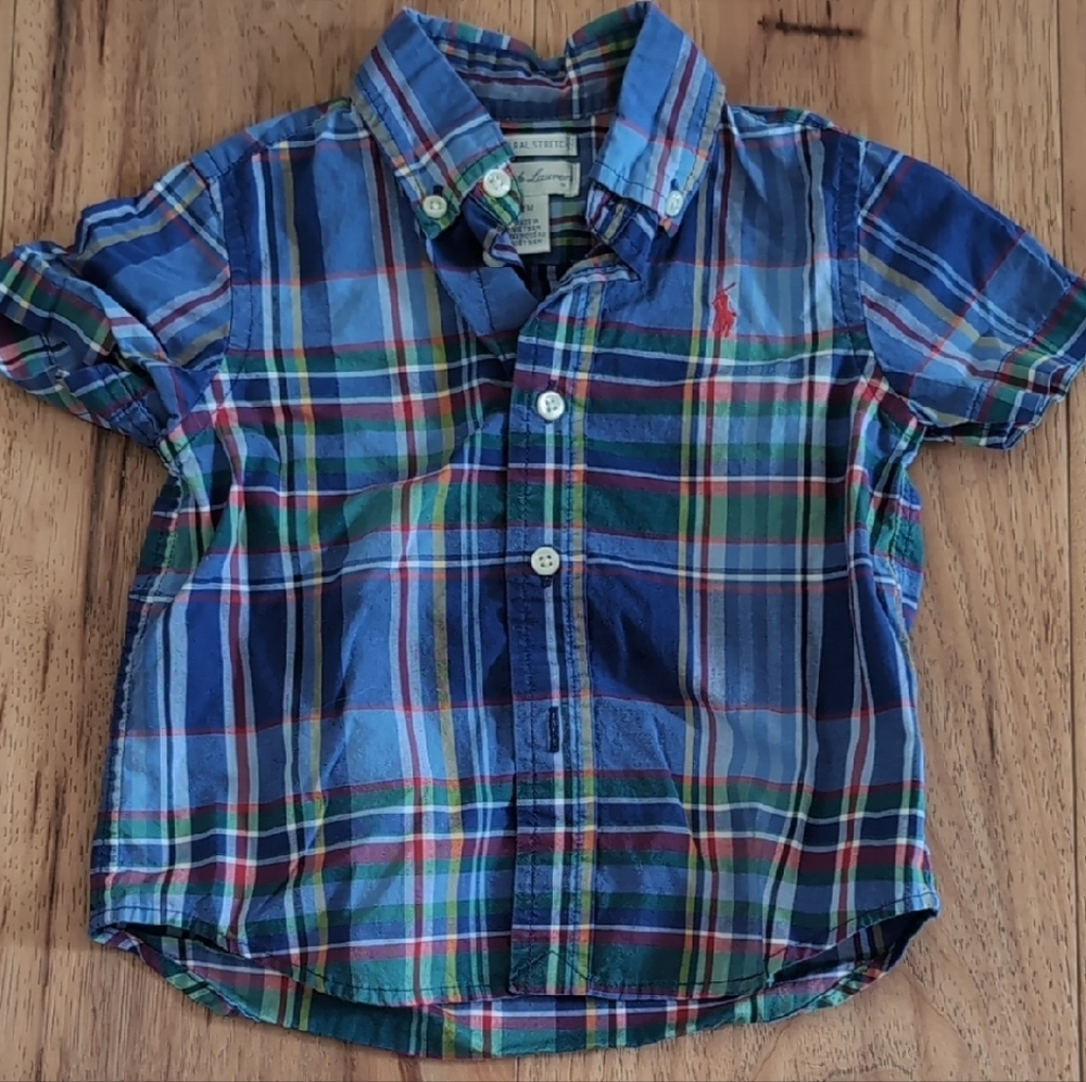 Ralph Lauren Blue and Green Button Down Shirt